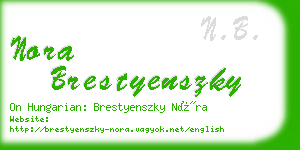 nora brestyenszky business card